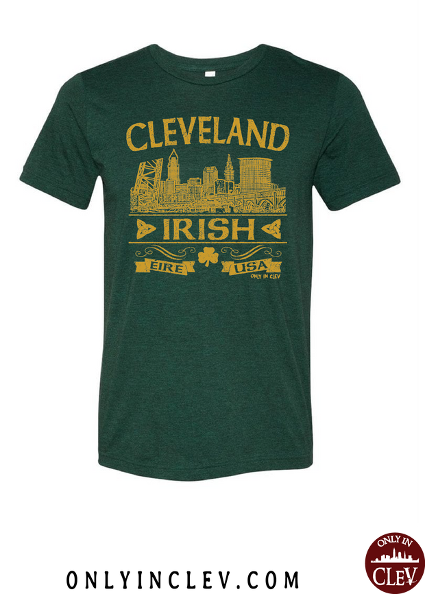 Cleveland Irish on Emerald Green T-Shirt - Only in Clev
