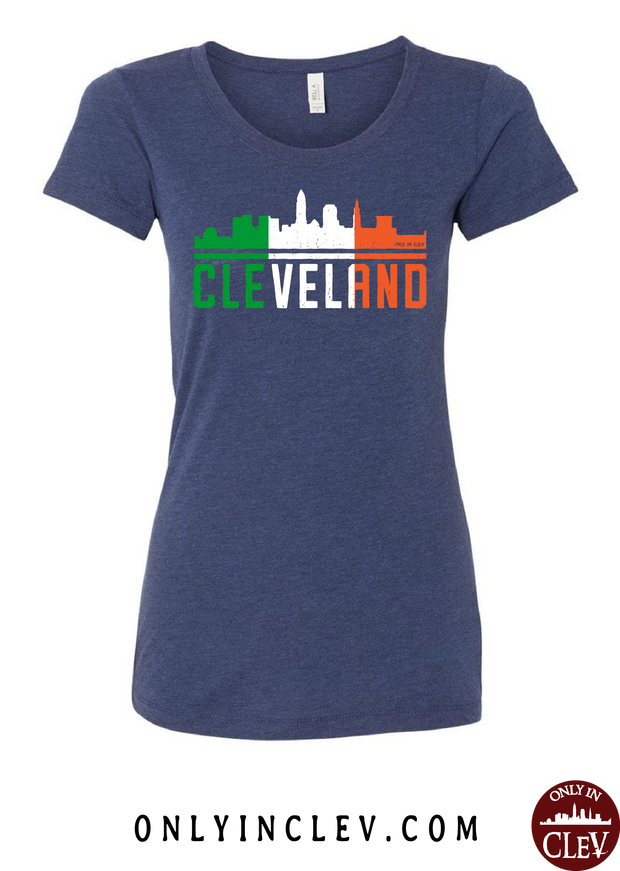 Irish Cleveland Skyline Womens T-Shirt - Only in Clev