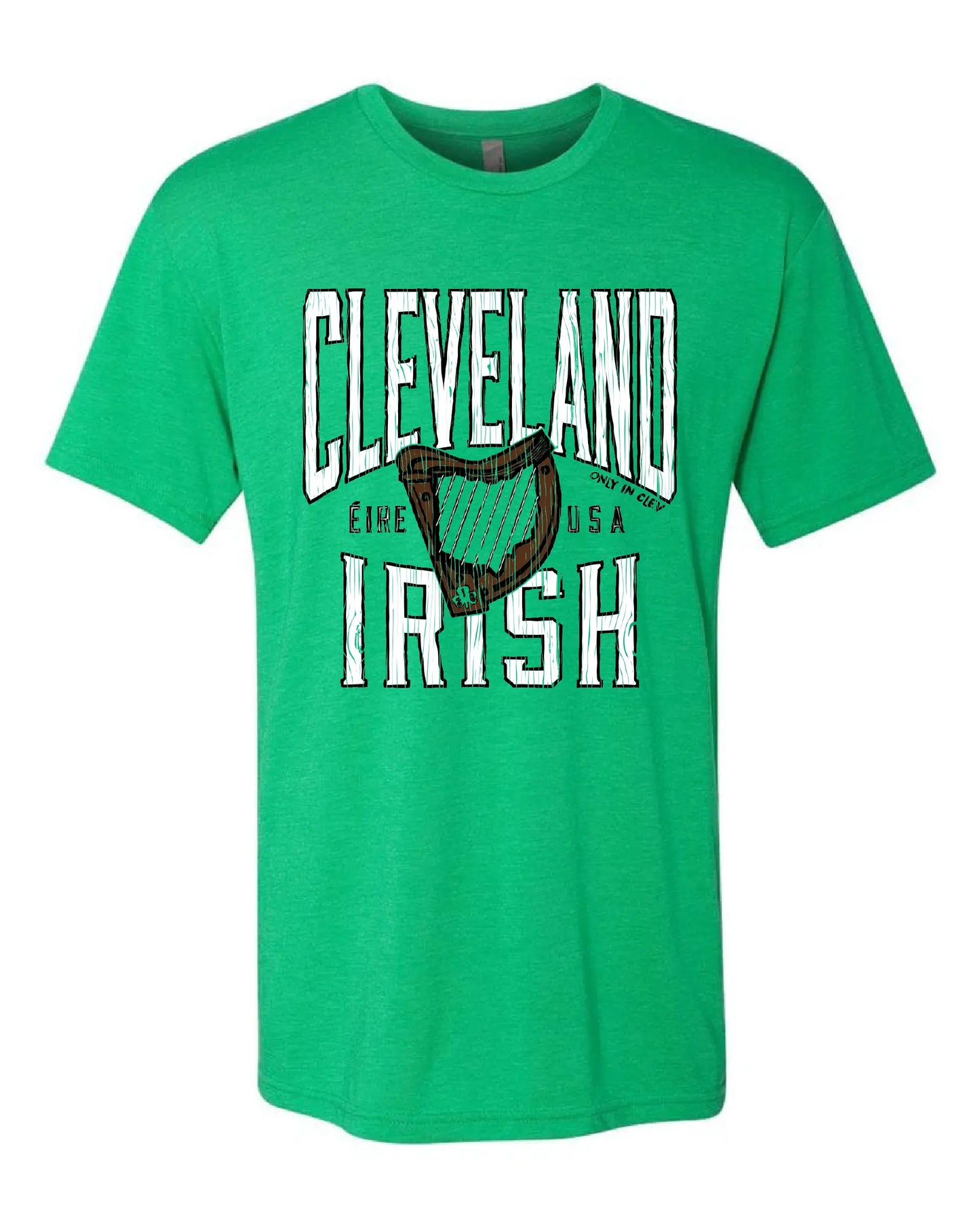 "Cleveland Irish Harp" on Kelly Green - Only in Clev 3XL-Men-s-Short-Sleeve-T-Shirt
