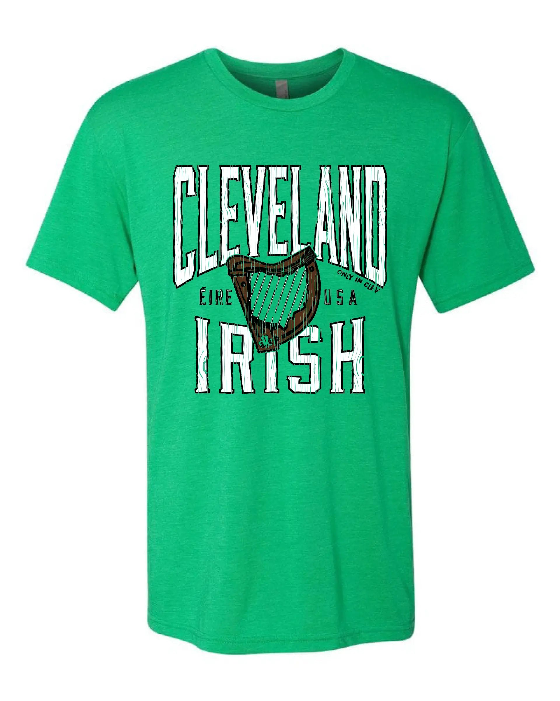 "Cleveland Irish Harp" on Kelly Green - Only in Clev 3XL-Men-s-Short-Sleeve-T-Shirt