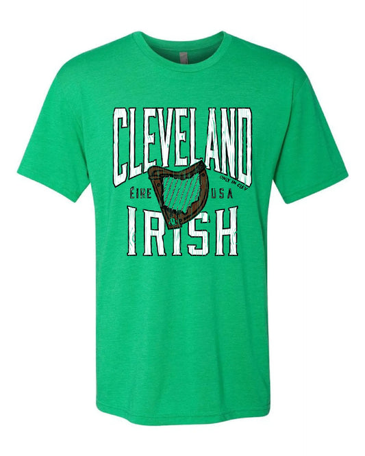 "Cleveland Irish Harp" on Kelly Green - Only in Clev 3XL-Men-s-Short-Sleeve-T-Shirt