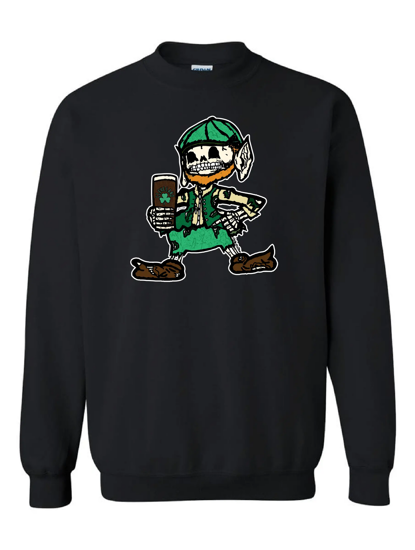 "Cleveland Irish Elf" on Black - Only in Clev 