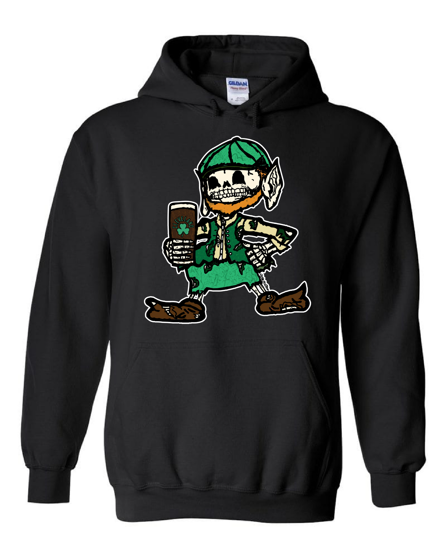 "Cleveland Irish Skull" Design on black - Only in Clev 