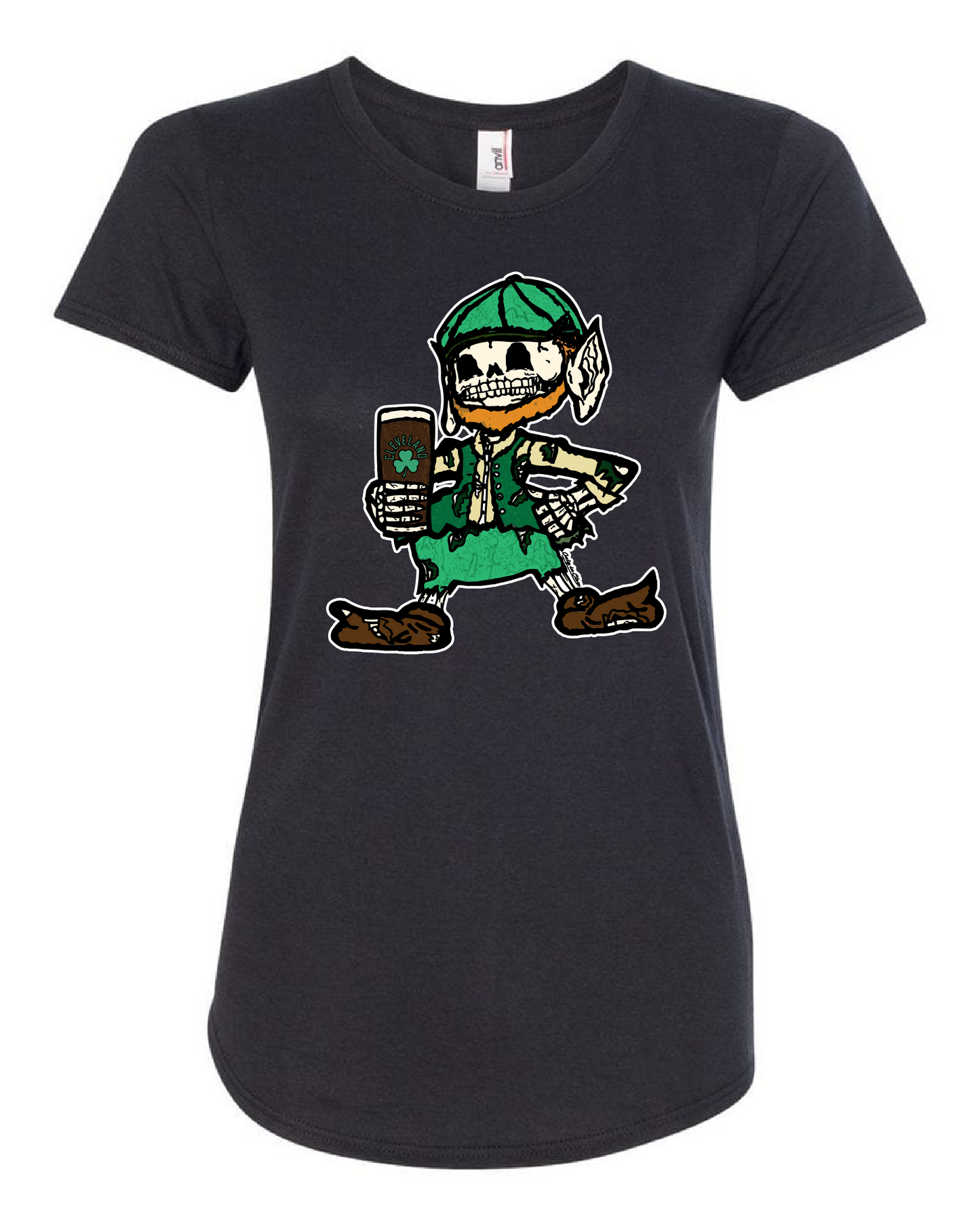 "Cleveland Irish Skull" Design on black - Only in Clev 