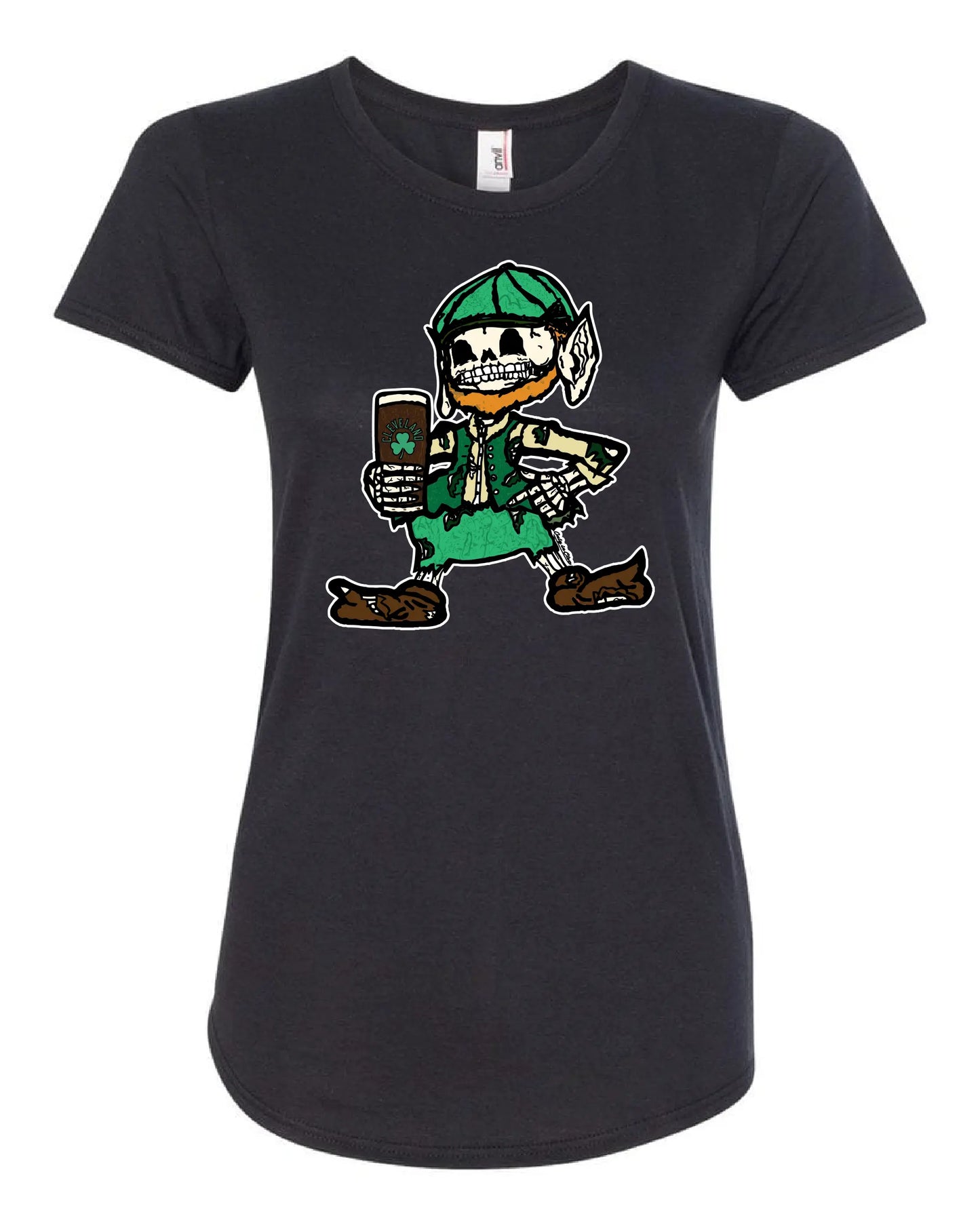 "Cleveland Irish Elf" on Black - Only in Clev 