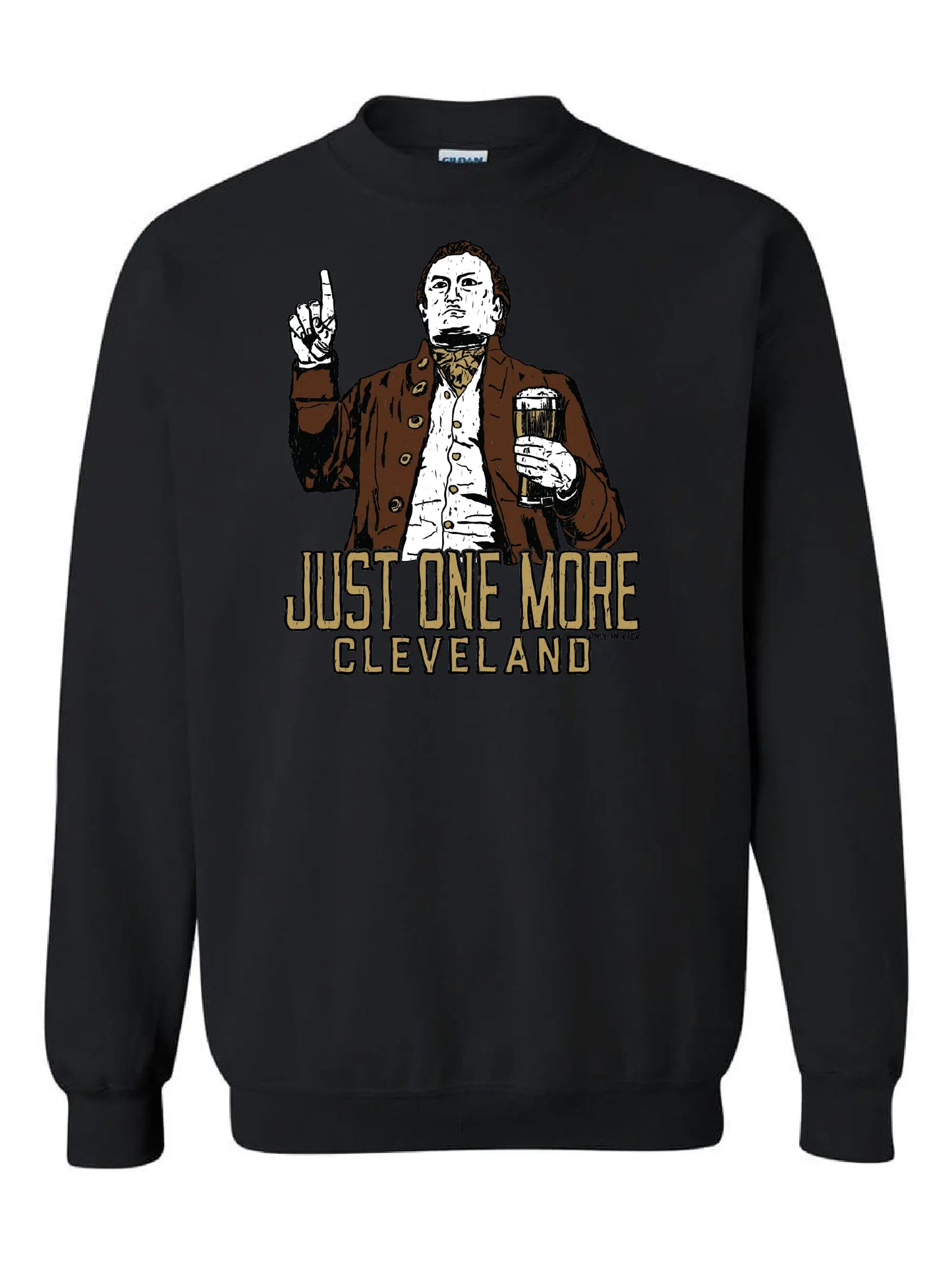 "Just One More Cleveland" on Black - Only in Clev 3XL-Crew-Sweatshirt