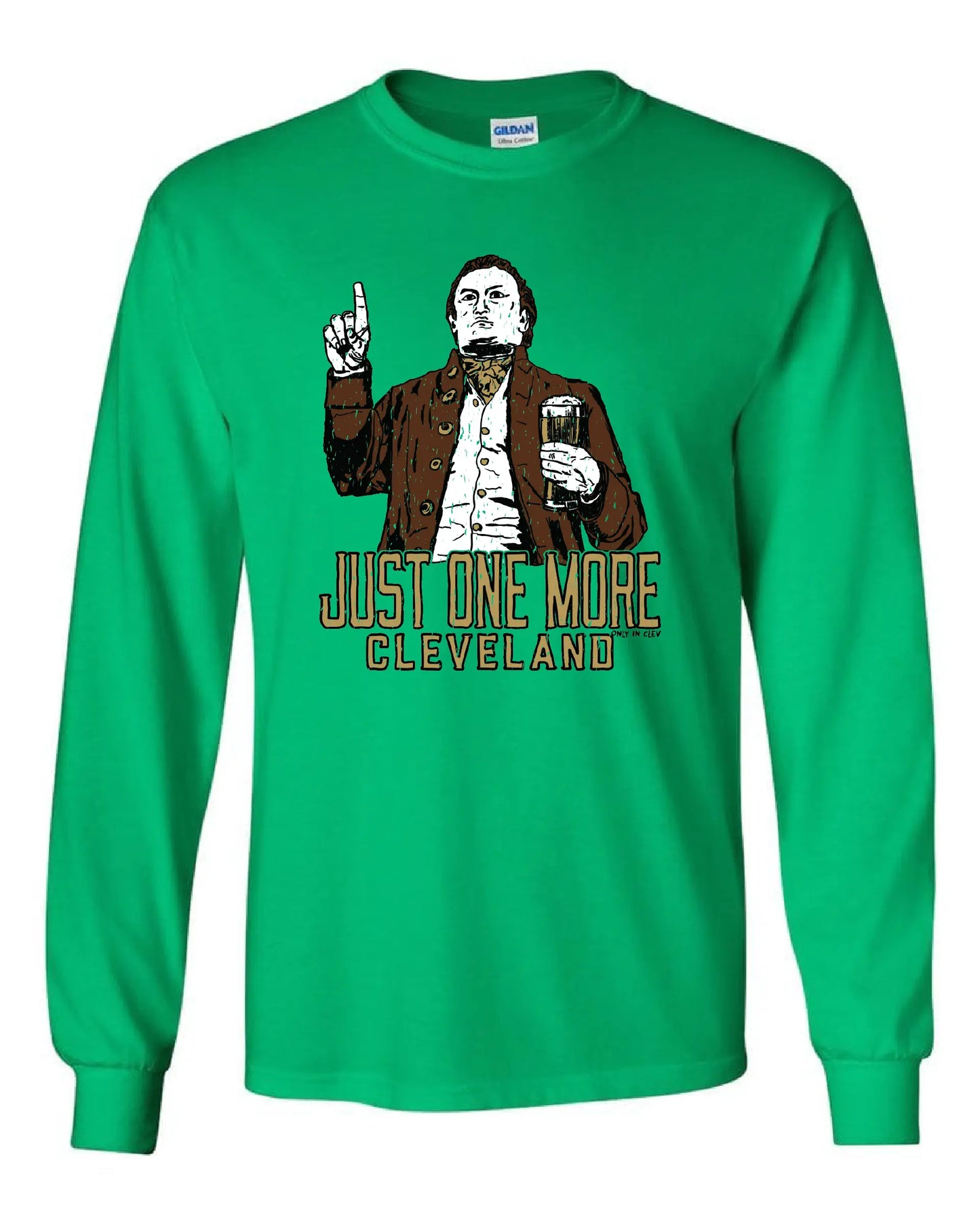 "Just One More Cleveland" on Green - Only in Clev 3XL-Unisex-Long-Sleeve-T-Shirt