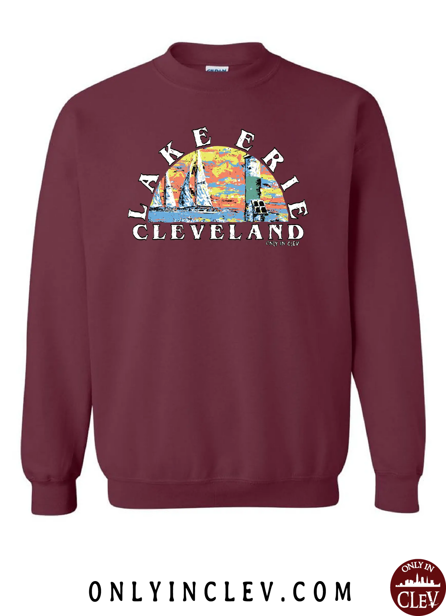"Lake Erie" on Maroon - Only in Clev