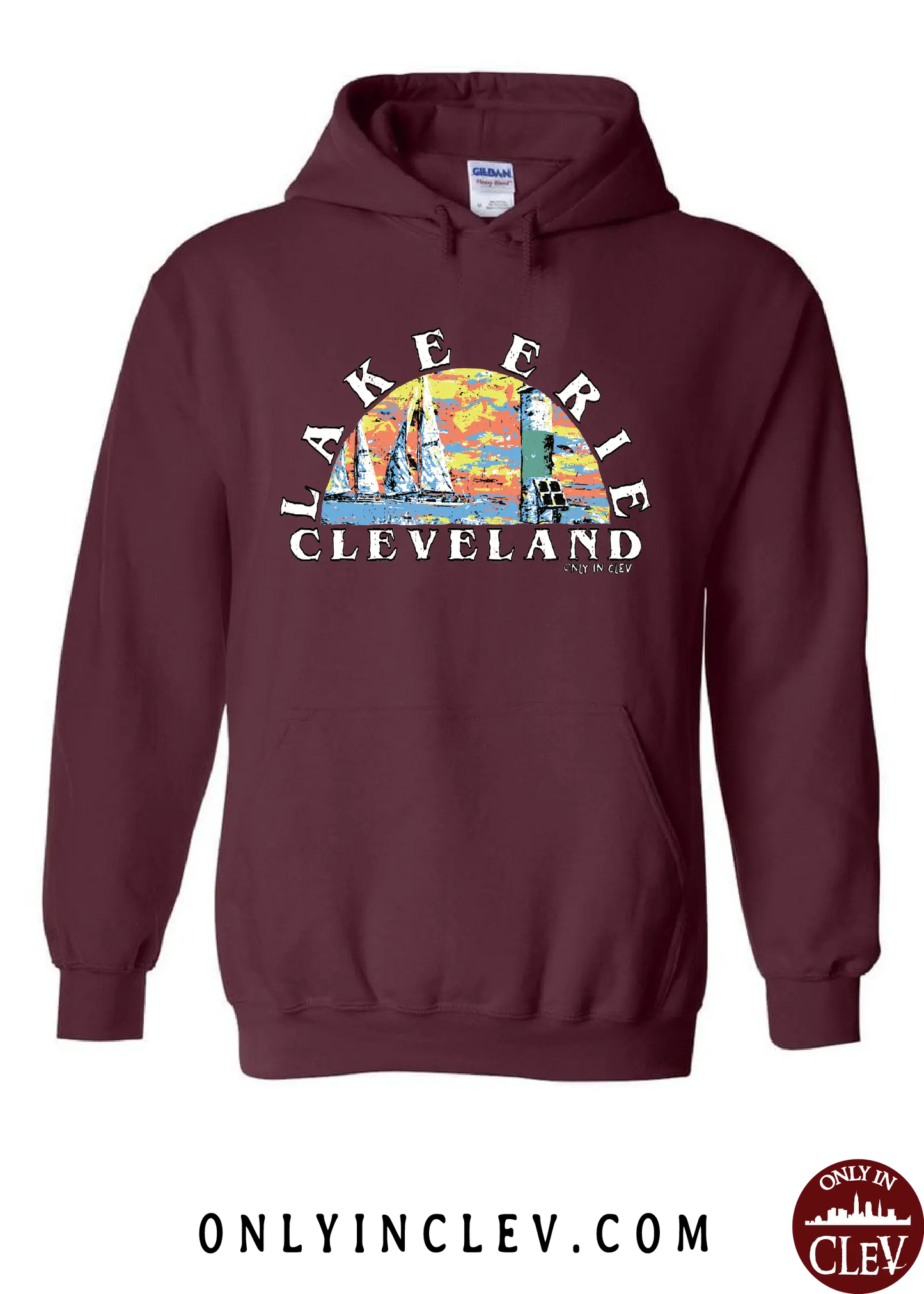 "Lake Erie" on Maroon - Only in Clev