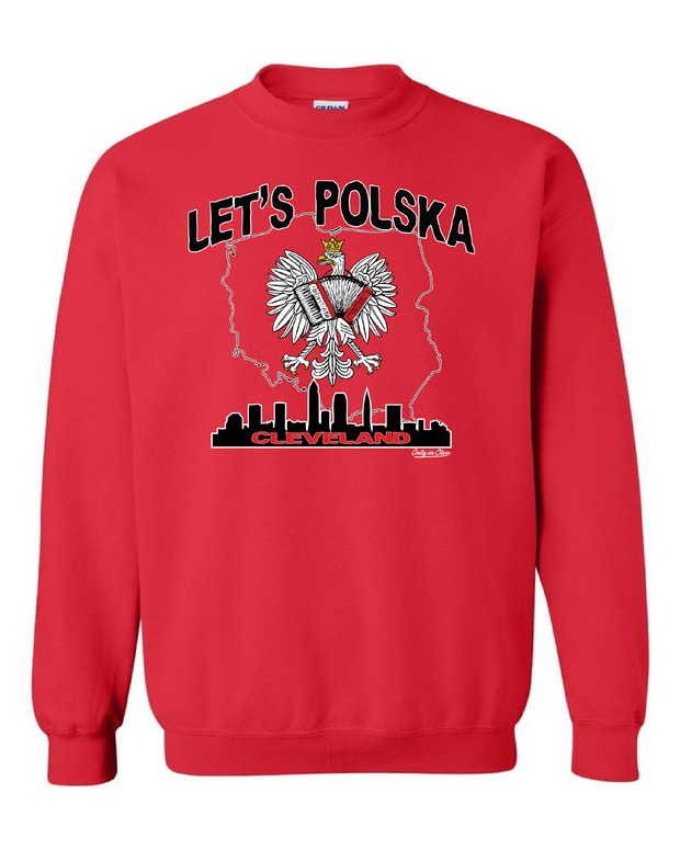 "Let's Polska" Design on Red