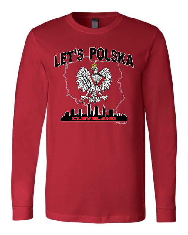 "Let's Polska" Design on Red