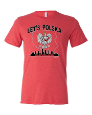 "Let's Polska" Design on Red