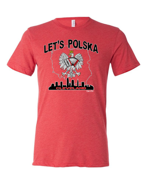"Let's Polska" Design on Red