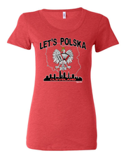 "Let's Polska" Design on Red