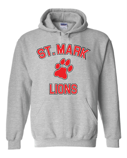 "St. Mark Lions Paw" Design on Gray - Only in Clev 3XL-Hoodies