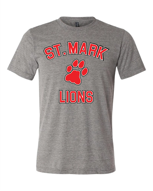 "St. Mark Lions Paw" Design on Gray - Only in Clev 3XL-Men-s-Short-Sleeve-T-Shirt