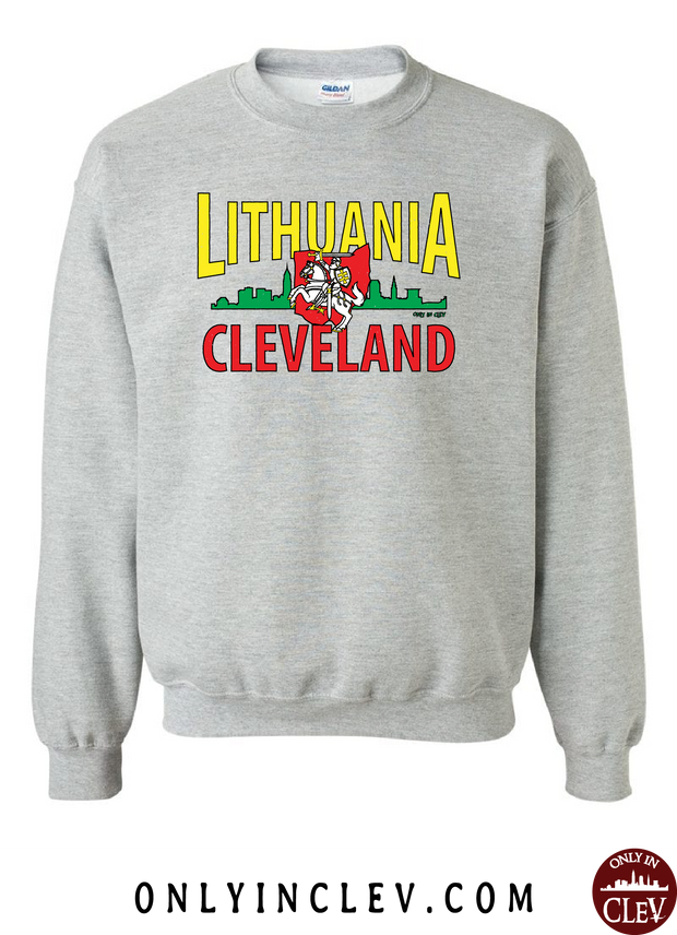 Cleveland Lithuania-Nationality Tee Crewneck Sweatshirt - Only in Clev