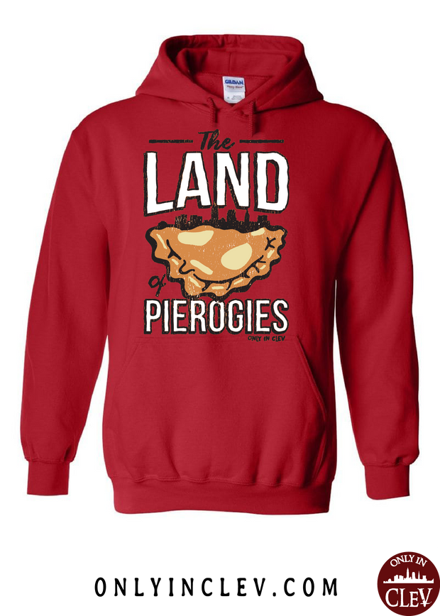"Land of Pierogies" Design on Red - Only in Clev