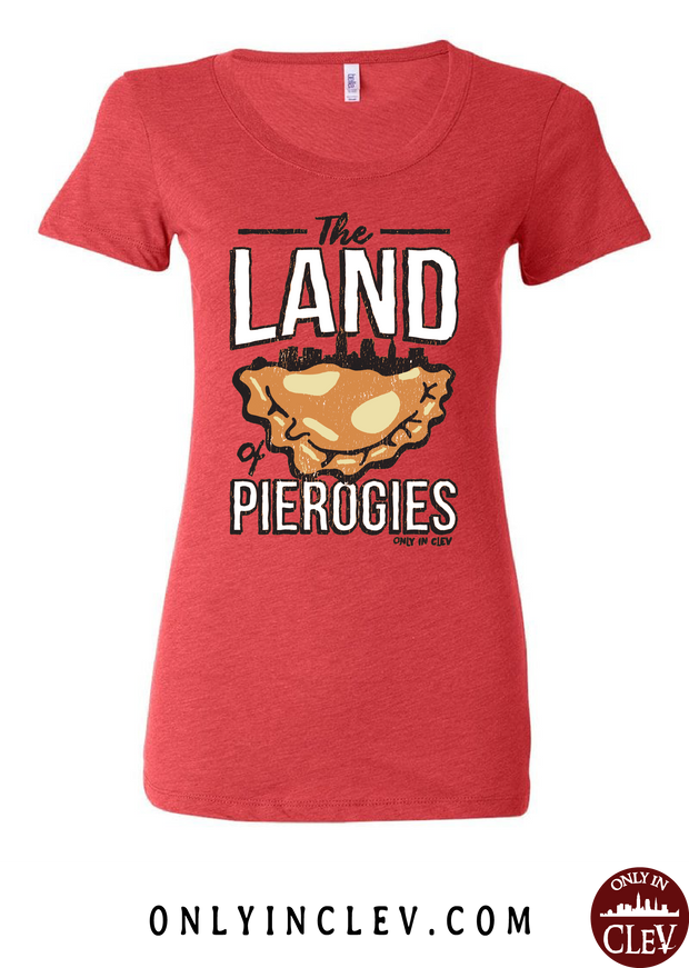 "Land of Pierogies" Design on Red - Only in Clev