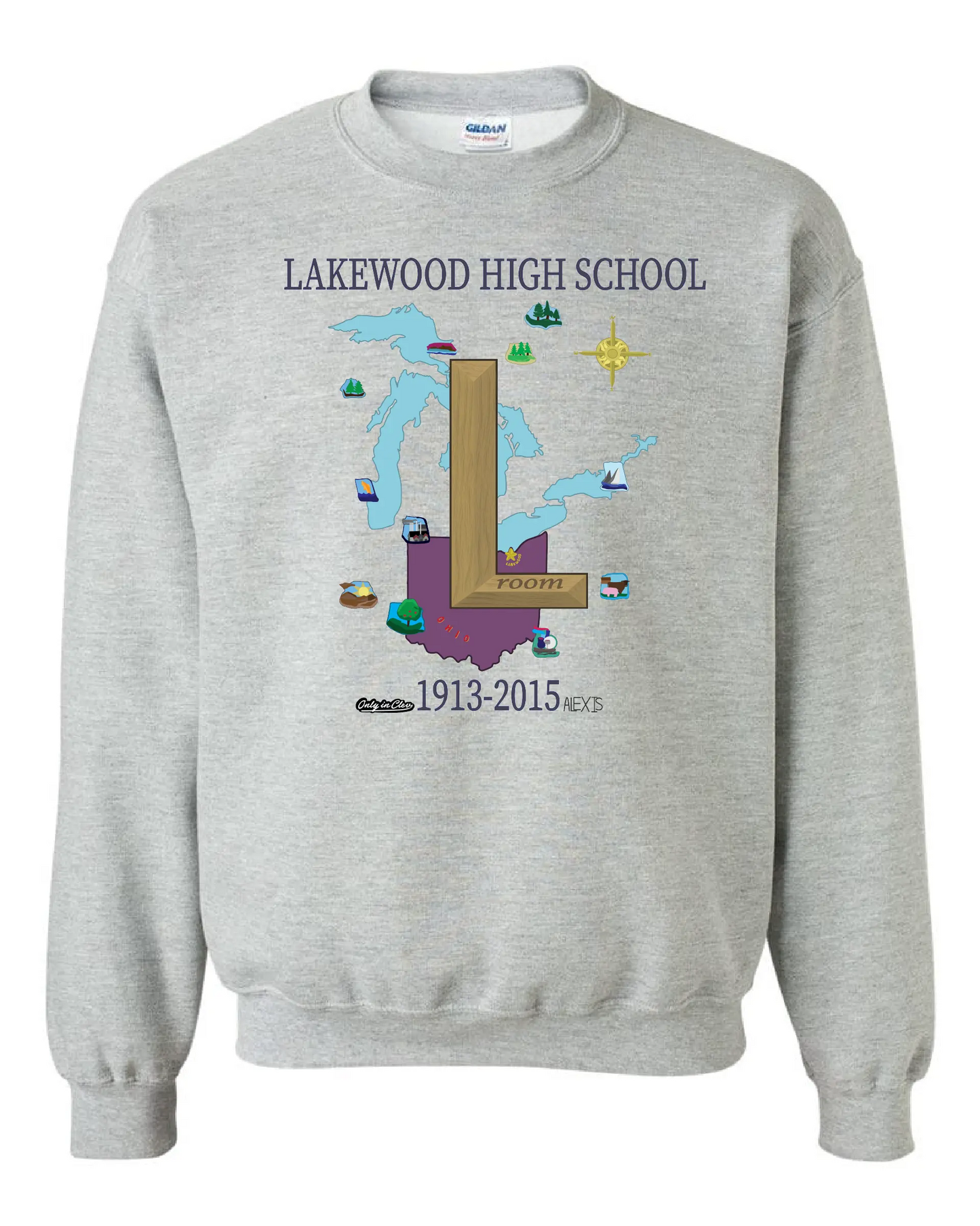Lakewood High "L Room" Design on Gray - Only in Clev 