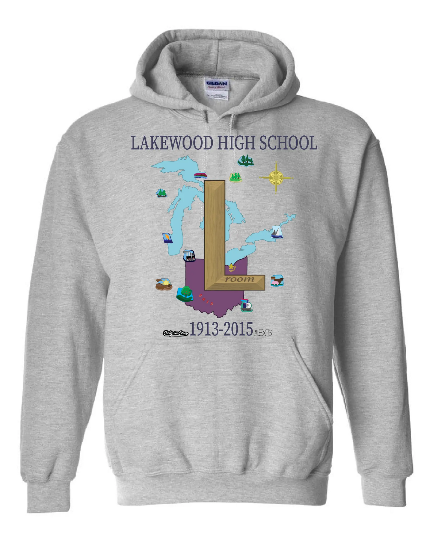 Lakewood High "L Room" Design on Gray - Only in Clev 
