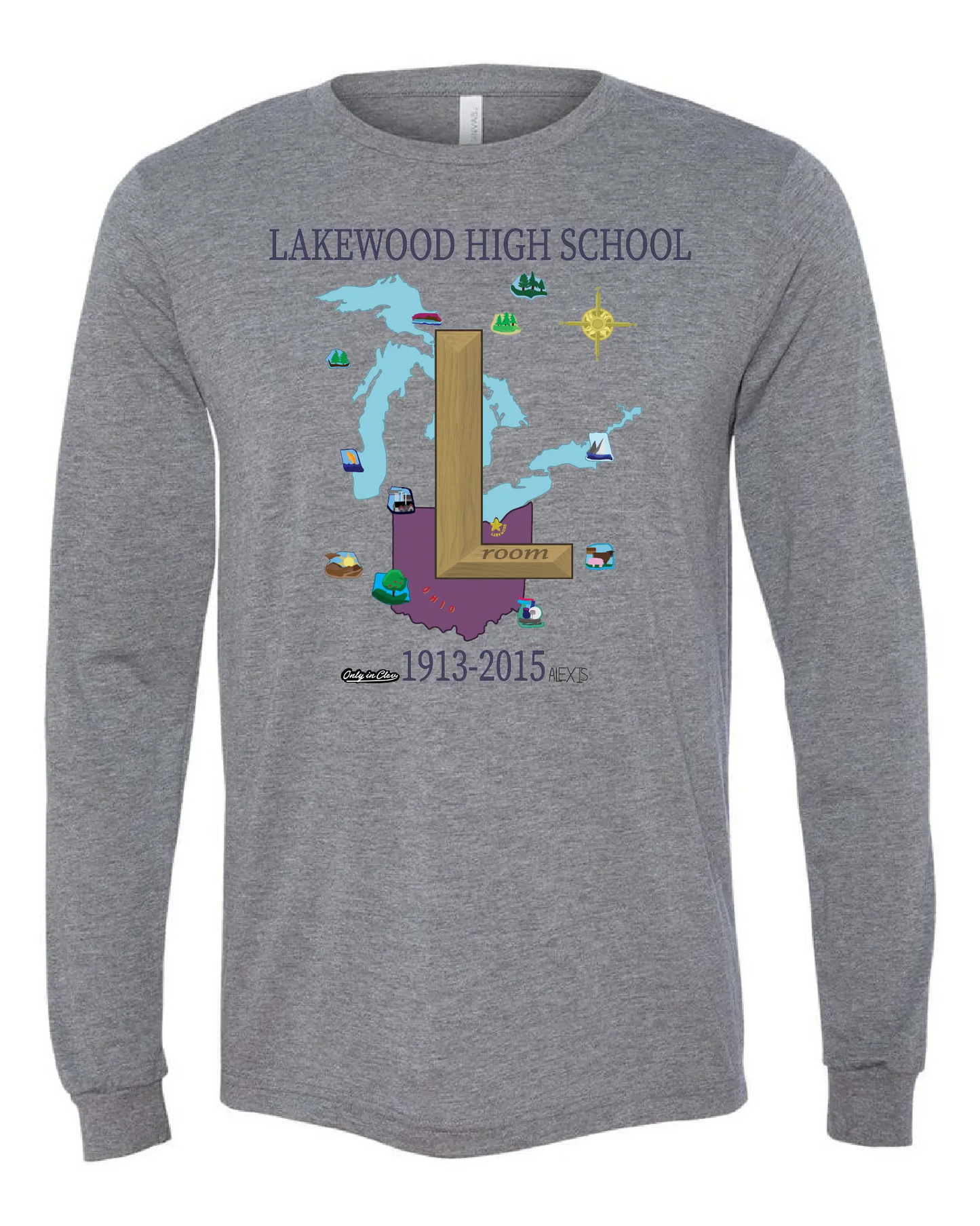 Lakewood High "L Room" Design on Gray - Only in Clev 