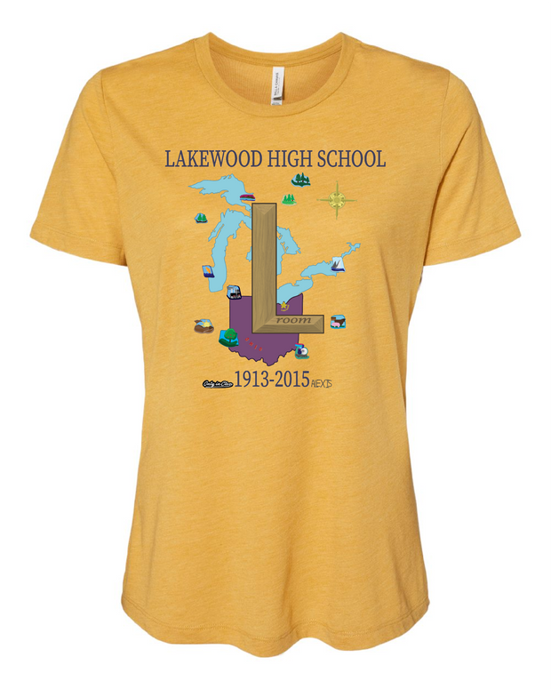 Lakewood High "L Room" Design on Gold.
