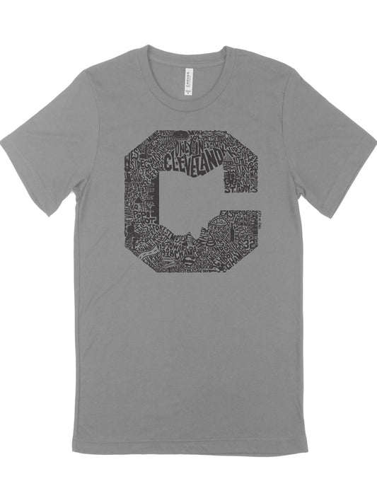 "Block C" Only in Cleveland Design" on Gray - Only in Clev