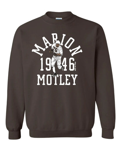 "Marion Motley Throwback" Design on Brown - Only in Clev 3XL-Unisex-crew-sweatshirt