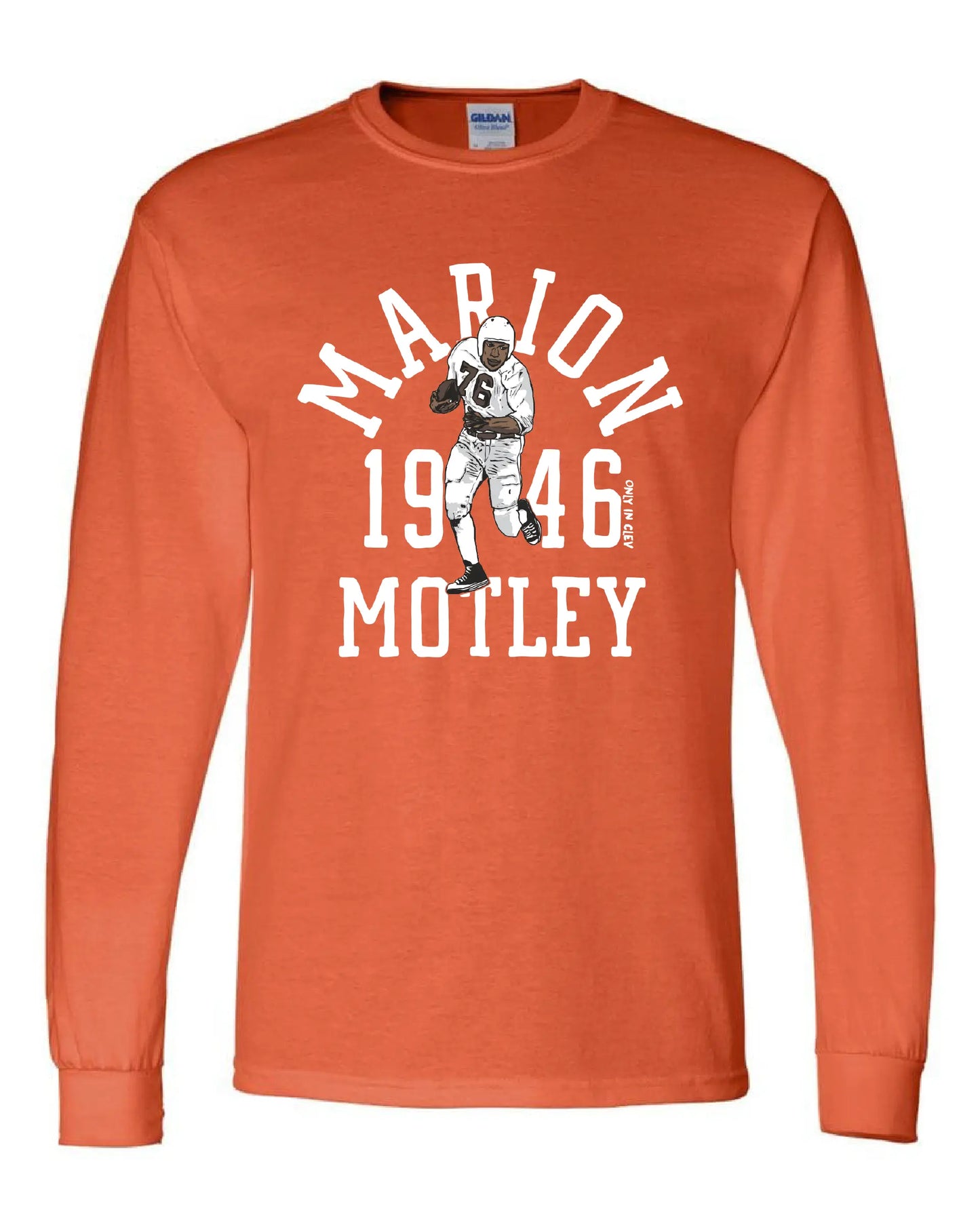 "Marion Motley Throwback" Design on Orange - Only in Clev 4XL-Unisex-long-sleeve