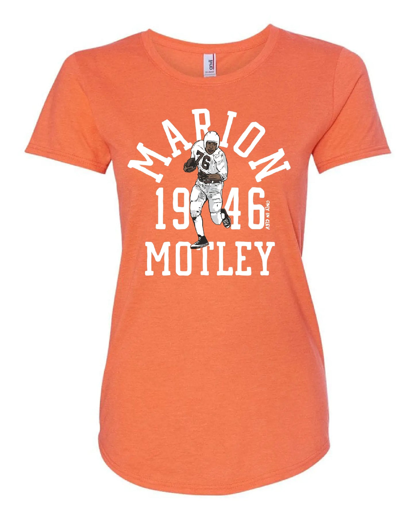 "Marion Motley Throwback" Design on Orange - Only in Clev 