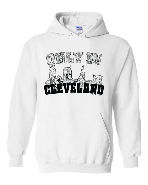 "Only in Cleveland Design" on White - Only in Clev