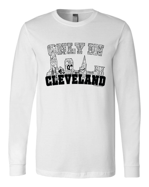 "Only in Cleveland Design" on White - Only in Clev