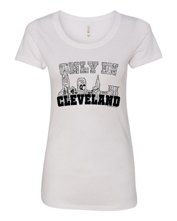 "Only in Cleveland Design" on White - Only in Clev