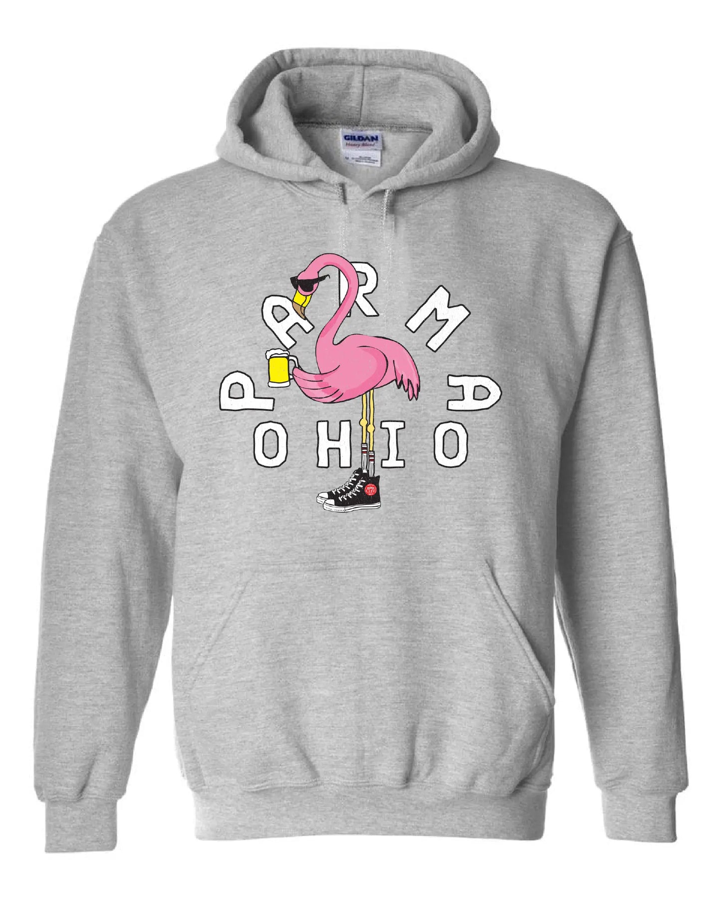 "Parma Flamingo" Design on Gray - Only in Clev