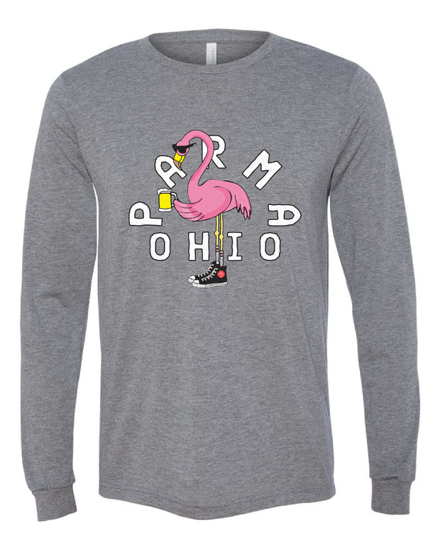 "Parma Flamingo" Design on Gray - Only in Clev