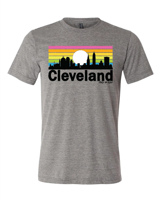 Cleveland Rainbow" design on Gray - Only in Clev 3XL-Men-s-Short-Sleeve-T-Shirt