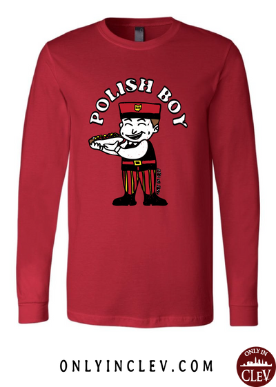 Polish Boy on Red Long Sleeve T-Shirt - Only in Clev