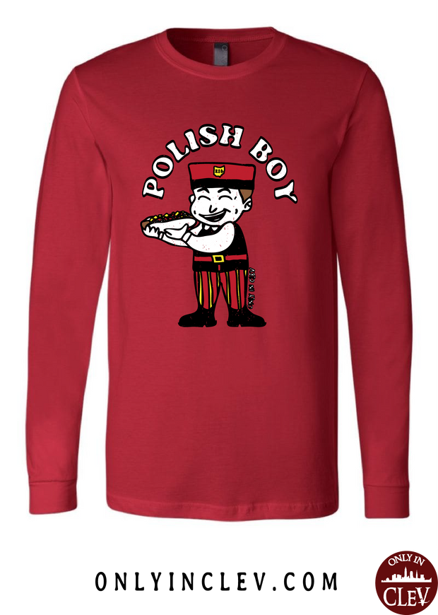 Polish Boy on Red Long Sleeve T-Shirt - Only in Clev