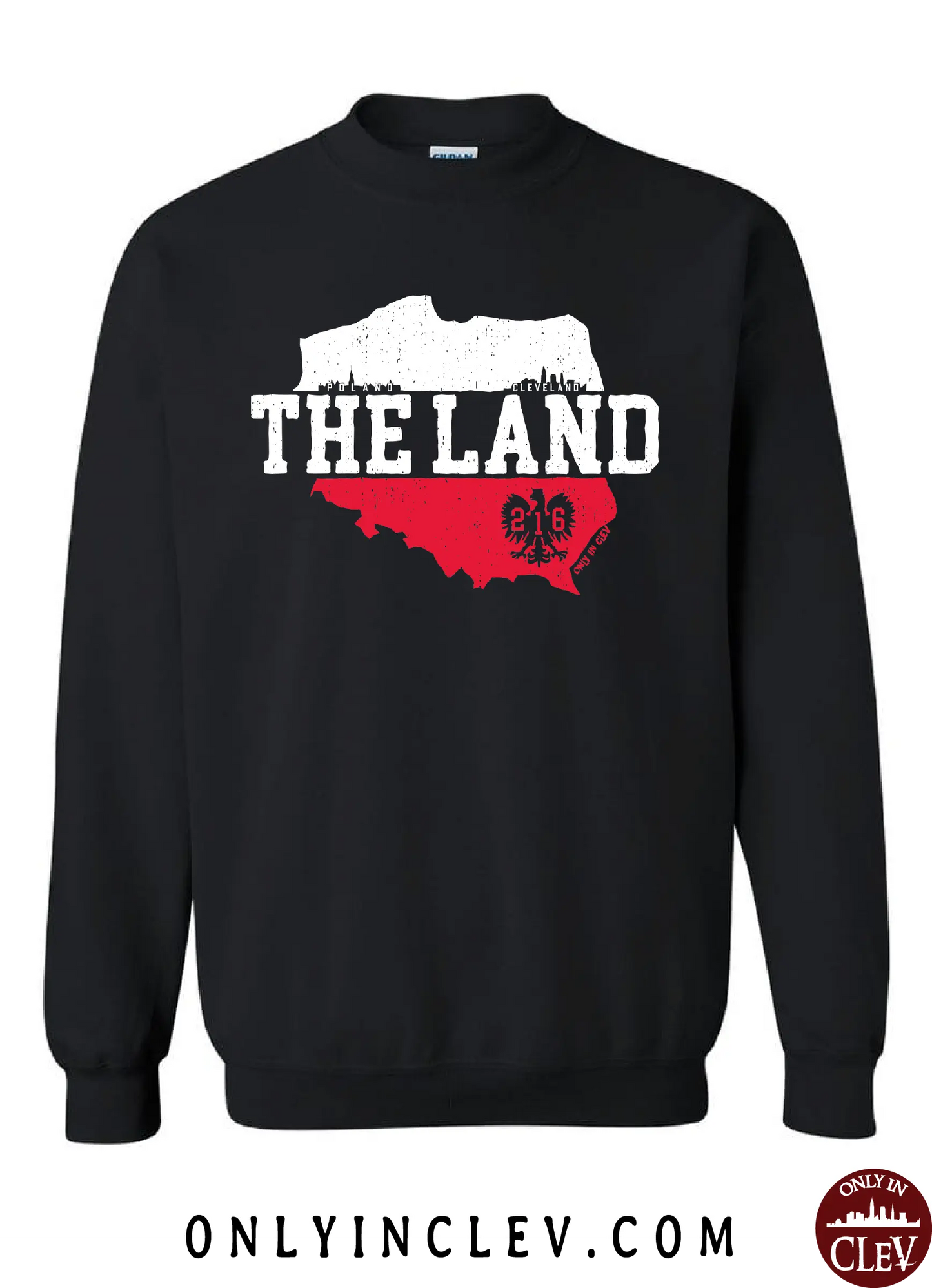 "The Land-Poland- Cleveland" Design on Black - Only in Clev
