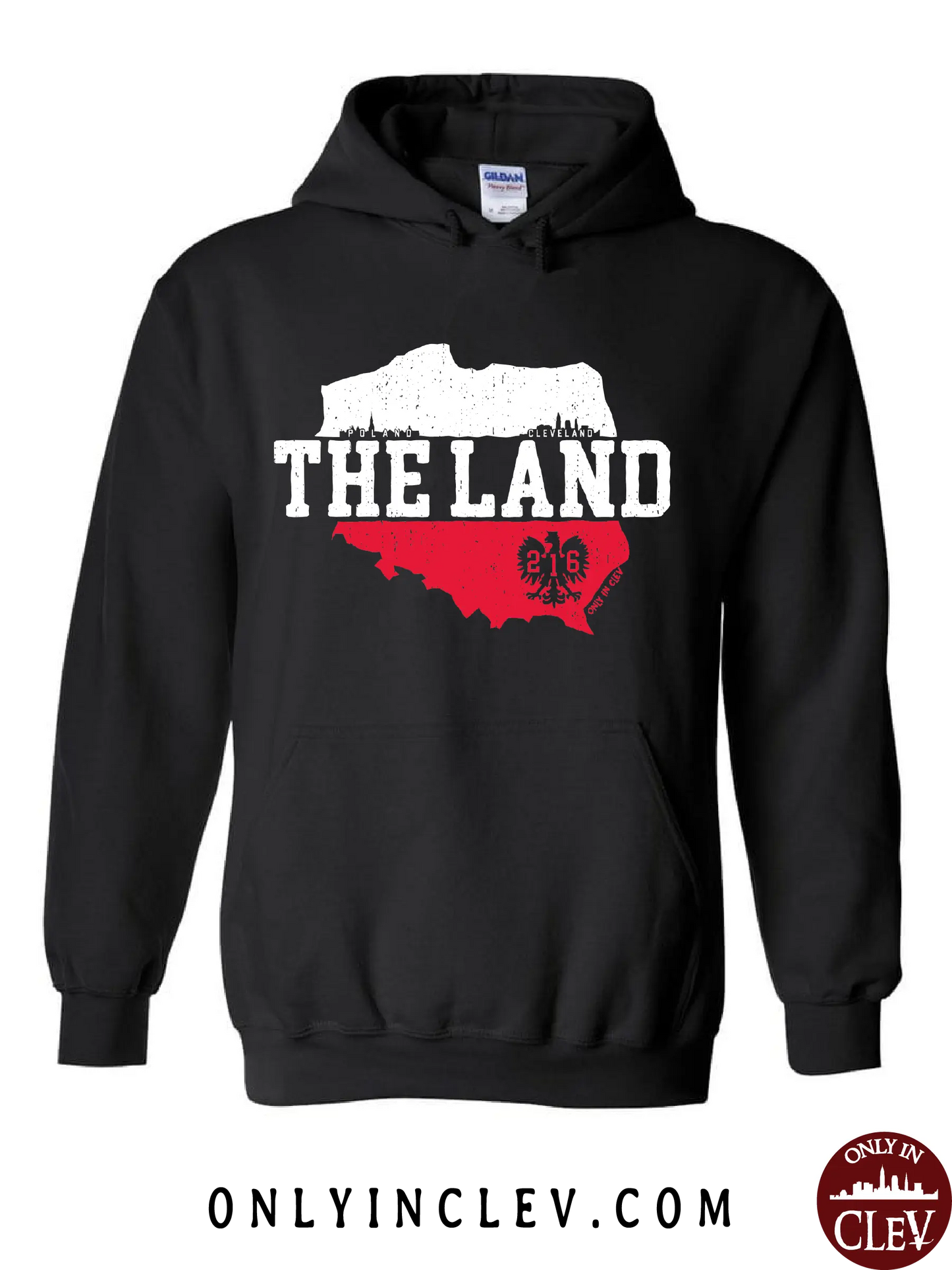 "The Land-Poland- Cleveland" Design on Black - Only in Clev