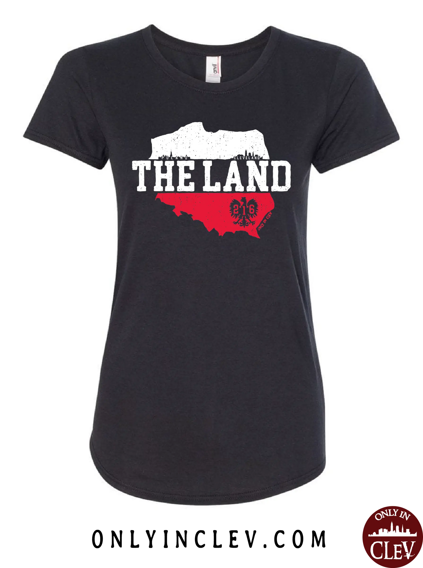 "The Land-Poland- Cleveland" Design on Black - Only in Clev