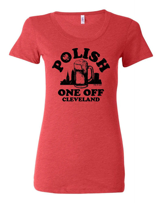 "Polish One Off" Design on Red - Only in Clev 2XL-Women-s-Short-Sleeve-T-Shirt