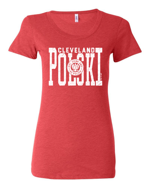 "Polski Eat Drink & Be Polish" Design on Red