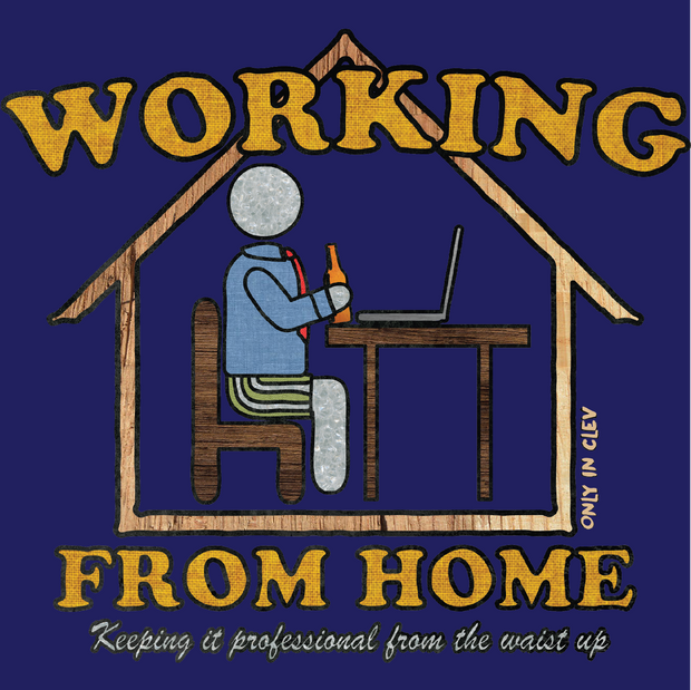 "Work From Home" (Men's) on Navy - Only in Clev