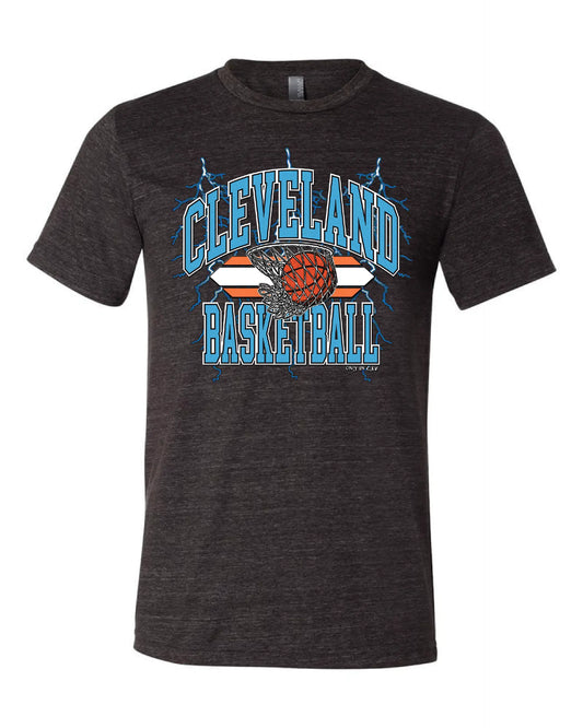 "Cleveland Basketball Vintage 90's" Royal design on Black - Only in Clev 