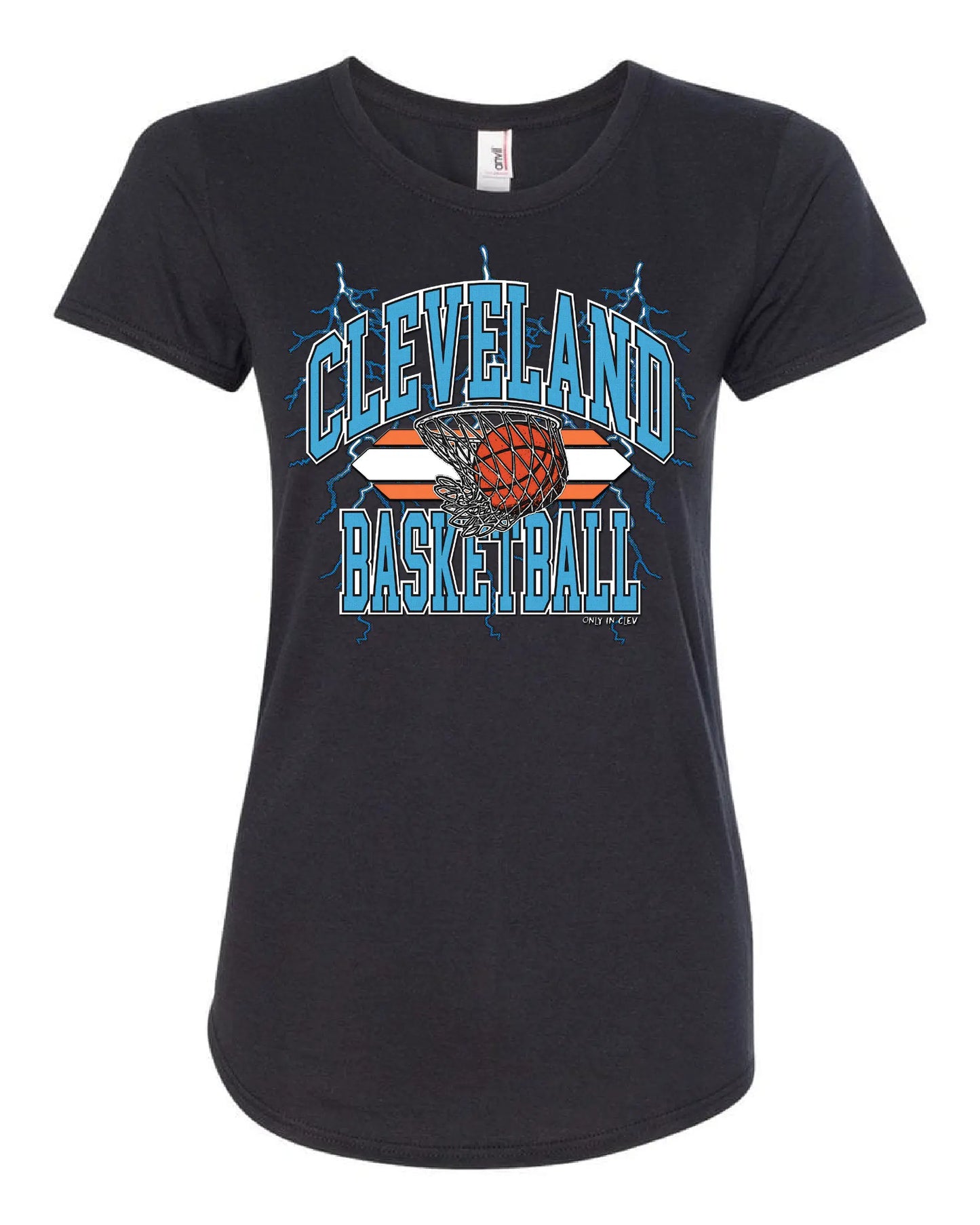 "Cleveland Basketball Vintage 90's" Royal design on Black - Only in Clev 