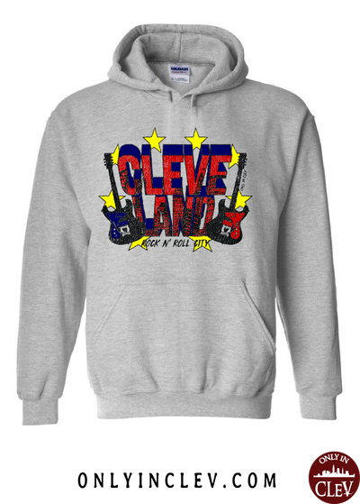 Cleveland Rock and Roll City on Grey Hoodie - Only in Clev