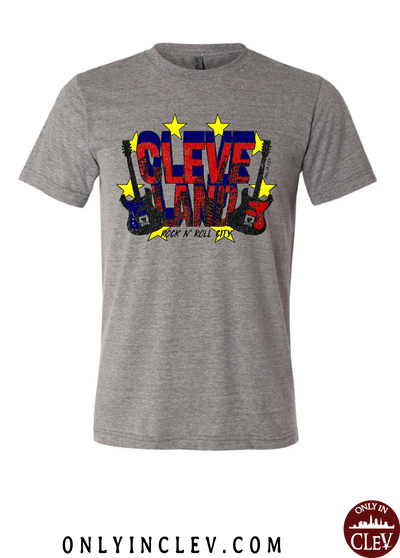 Cleveland Rock and Roll City on Grey T-Shirt - Only in Clev