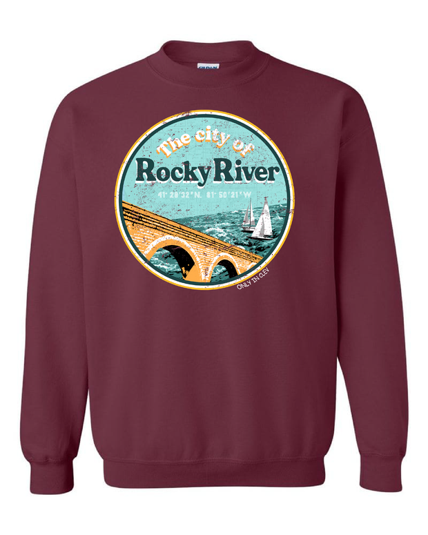 "Rocky River" Design on Maroon